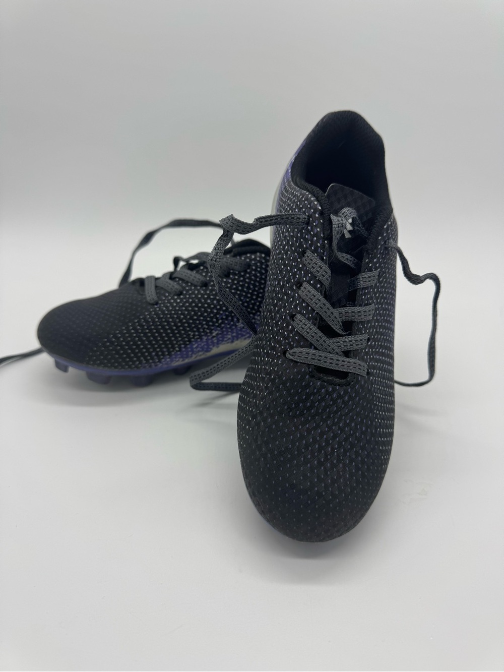 DSG Black Athletic Soccer Cleats with Purple Accents Kids size 13K